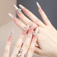 Faux ongles personnalisés avec colle, vente en gros, faits à la main, en différentes tailles, art des ongles 3D, gel de sculpture 3D pour ongles