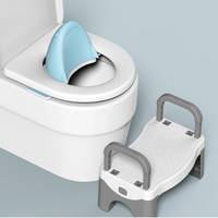Siège de toilette pliable pour enfants avec dossier |   Siège d'apprentissage de la propreté réglable et antidérapant pour tout-petits (motif uni)