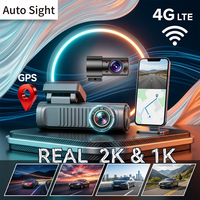 Cámara para Auto Auto Sight 4G LTE, Cámara Remota para Vehículo 2K+1080P con Doble Lente, GPS Beidou, Doble Posicionamiento, Monitoreo de Estacionamiento, DVR para Auto, Caja Negra con IA
