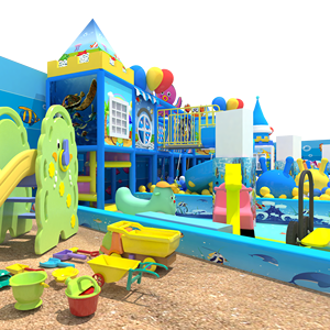 Customized Indoor Ocean Theme Playground <b>Slides</b> Sandpit Play Area Equipment Commercial CE TUV Certified - Product Image 1