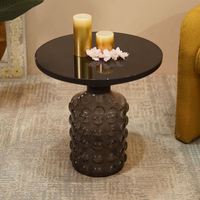 Table d'appoint ronde en verre, design italien moderne et luxueux, dernière collection, très demandée
