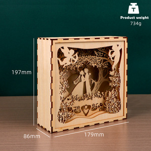 Wholesales DIY 3d Wooden <b>Puzzle</b> for Adults Kids for Home Decor Night Lights for Romantic Lovers and Valentine's Day - Product Image 4