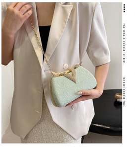 <span class=keywords><strong>Bolsos</strong></span> de Mano de Lujo para Mujer, con Asa de Anillo, Dorados, para Boda, con Pedrería Brillante, Cierre Magnético, Ligeros, Venta al por Mayor - Product Image 2