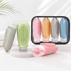 Ensemble <span class=keywords><strong>de</strong></span> 4 flacons <span class=keywords><strong>de</strong></span> <span class=keywords><strong>voyage</strong></span> <span class=keywords><strong>en</strong></span> silicone anti-fuite approuvés par la TSA, 100 ml, <span class=keywords><strong>pour</strong></span> articles <span class=keywords><strong>de</strong></span> toilette - Product Image 1