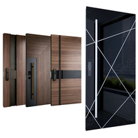 Porte pivotante manuelle en acier inoxydable anti-effraction pour l'extérieur de villa moderne, avec charnières pivotantes, pour entrée principale et portail de maison