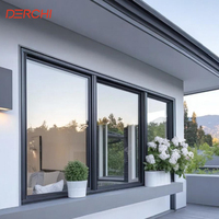 Perfil de Ventana Corredera de Aluminio Negro, Ventanas Correderas de Doble Vidrio Low-E, Ventana de Apertura Horizontal para Hoteles