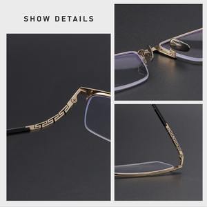 Lunettes à monture optique à demi-jante <span class=keywords><strong>en</strong></span> titane pur pour hommes, commandez des <span class=keywords><strong>verres</strong></span> de prescription photochromiques <span class=keywords><strong>progressifs</strong></span> <span class=keywords><strong>en</strong></span> <span class=keywords><strong>ligne</strong></span> - Product Image 4