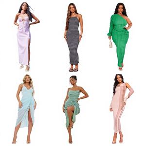 Vestidos de algodón nuevos para mujer con aberturas, de alta calidad, al por mayor, en pacas mixtas, vestido tipo slip con escote pronunciado - Product Image 1