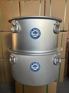 <span class=keywords><strong>Set</strong></span> di 2 <span class=keywords><strong>Pentole</strong></span> Giganti in Alluminio da 360L, 105cm x 90cm, per Lavorazione Alimentare Commerciale, Grande Capacità per Zuppe - Product Image 2