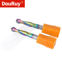 Fraise à bout sphérique DouRuy 3.175/4/5/6mm à 2 dents, revêtement DLC, fraise à billes à 2 cannelures, outils de découpe CNC