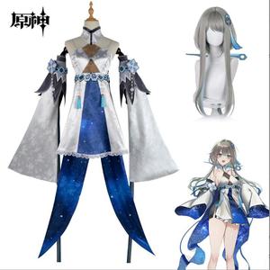 ECOWWAlson ชุดคอสเพลย์อนิเมะเกม <span class=keywords><strong>Genshin</strong></span> <span class=keywords><strong>Impact</strong></span> Guizhong คอสเพลย์ฮาโลวีนสำหรับผู้หญิงชุดเดรสปาร์ตี้วิกเสื้อผ้าเซตเต็มชุด - Product Image 3