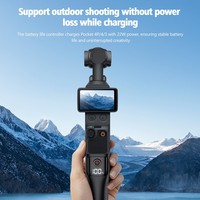 Poignée de charge Power Bank 5000 mAh pour Osmo Pocket 4P 4 3, monopode de recharge à batterie étendue, accessoires pour caméra d'action avec trou 4/1