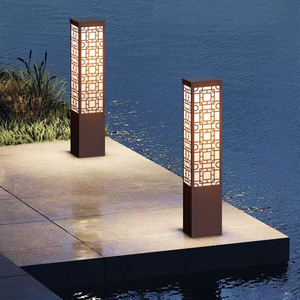 Lampada da Giardino in Stile Cinese in <span class=keywords><strong>Ferro</strong></span> Zincato Elettrico IP65 Impermeabile <span class=keywords><strong>Luce</strong></span> LED 3500K Bianco Caldo Angolo di Illuminazione 180° per Villa e Giardino - Product Image 4
