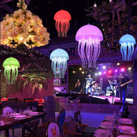 Petit lustre LED en forme de méduse, IP65, changement de couleur, étanche IP65, ambiance de restaurant, paysage, lumières décoratives
