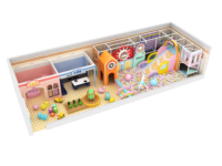 Aire de jeux intérieure sur le thème des macarons, maison de jeu, toboggan, piscine à balles, jeux souples personnalisés pour enfants, pour centre commercial et école maternelle