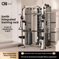 Rack de musculation multifonction tout-en-un avec Smith Machine et Cable Crossover, construction en acier, pile de poids de 70 kg pour la maison