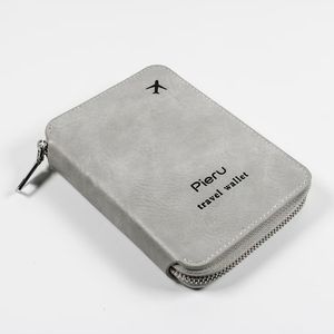 Porte-passeport personnalisé en gros, élégant, avec fermeture éclair, en cuir PU, protection RFID, pour voyage, famille, et cartes - Product Image 4