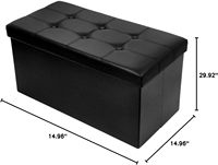 Banc de bout de lit extensible et pliable en cuir PU, avec rangement, pour salon, chambre, couloir, appartement, atelier
