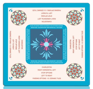 Hermosa Alfombra de Mahjong de Neopreno con Estampado de Flores Moradas y Azules, Venta al por Mayor, Pedidos Personalizados, Directo de Fábrica - Product Image 3