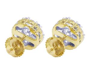 Premium Stylish Round Cluster <b>Earrings</b> in 10K White Gold with Lab Grown Diamonds Classic Luxury Jewelry for Modern Fashion - Product Image 3