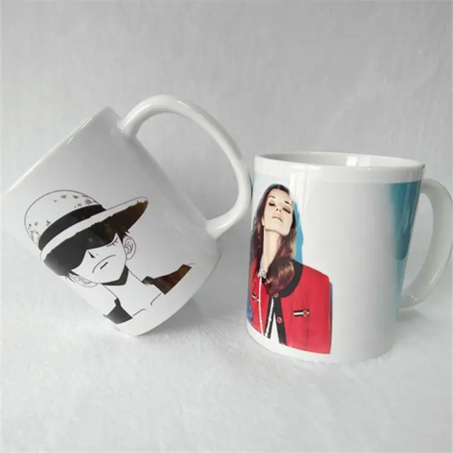 LOW MOQ sublimation white ceramic mugs plain or printed cups DDP custom logo coffee mugs