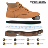Bottes de sécurité à lacets avec embout en acier, tige en microfibre, semelle intermédiaire anti-perforation et semelle extérieure en caoutchouc pour la construction (OEM)