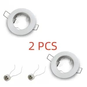 2 uds, gran oferta, marco de luz descendente de Color blanco y negro níquel, accesorio de foco redondo Mr16 <span class=keywords><strong>GU10</strong></span> con tapa de lámpara, iluminación interior - Product Image 3