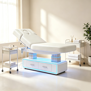 <span class=keywords><strong>Table</strong></span> <span class=keywords><strong>de</strong></span> <span class=keywords><strong>massage</strong></span> esthétique hydraulique <span class=keywords><strong>de</strong></span> luxe à 3 sections en cuir PU, capacité 200 kg, avec trou facial pour soins du visage - Product Image 4