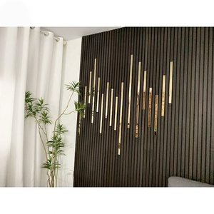 Panneaux muraux acoustiques hexagonaux en WPC en chêne naturel Akupanel, imperméables, modernes et très vendus pour la maison - Product Image 3