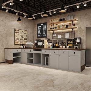 בית קפה מסעדה בסגנון תעשייתי של שולחן קבלה קבלה שולחן עבודה קסטל רטרו בר אפור דלפק פינת התאמה אישית - Product Image 6