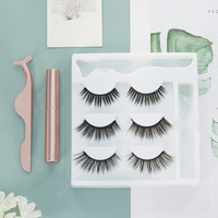 Lot de faux cils sans colle de marque privée pour femmes, fabriqués en usine, pour la beauté