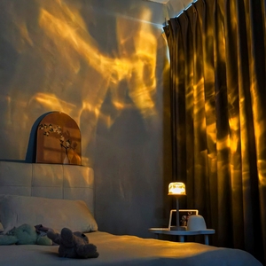 2025 Meistverkaufte Wiederaufladbare Indoor-Projektions-LED-Schreibtischlampe Wasserwellen-Nachtlicht mit Fernbedienung Neues Produkt RGB-Lampe - Product Image 6