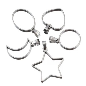 Pendentif en acier inoxydable à cadre creux, formes variées, grande taille, pour la fabrication de colliers, accessoires de bijoux DIY - Product Image 5