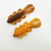 Lot de cinq leurres souples en PVC pour crevettes, appâts artificiels sans hameçons pour la pêche en mer et en bateau