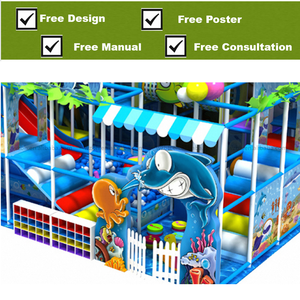 สนามเด็กเล่นในร่มขนาดใหญ่ BAIHE พร้อมสไลเดอร์ลูกบอลและท่อสไลเดอร์ ดีไซน์ธีมมหาสมุทร ปลอดภัยสำหรับเด็ก - Product Image 5