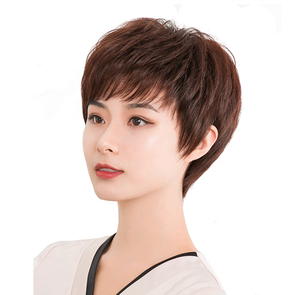 Parrucca europea con facciata in pizzo <span class=keywords><strong>di</strong></span> lusso marrone scuro <span class=keywords><strong>di</strong></span> alta qualità <span class=keywords><strong>capelli</strong></span> umani <span class=keywords><strong>veri</strong></span> e proprio parrucca fatta a macchina - Product Image 2