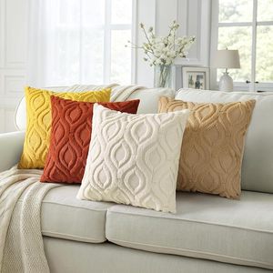 Housses de <span class=keywords><strong>coussin</strong></span> d'automne pour la maison Housses de <span class=keywords><strong>coussin</strong></span> de canapé solides décoratives en peluche douce Taies d'oreiller carrées pour canapé-lit Salon - Product Image 5