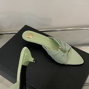 Sandales à talons pour femmes 2025, bout ouvert pointu, talon chaton, en satin, confortables, chaussures habillées, mules à talons - Product Image 2