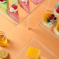 Présentoir de table sur pied en acrylique transparent écologique pour desserts, rehausseurs de buffet, cupcakes, pâtisseries et friandises