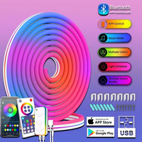 Ruban LED USB intelligent en PVC, multicolore, pour synchronisation musicale CCT, 3M RGB SMD5050, néon flexible, contrôle IP65