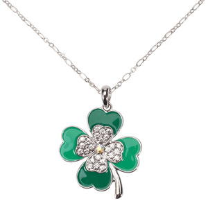 Collar con Trébol del Día de San Patricio, Aleación de Zinc, Cristal, Diamantes de Imitación, Joyería para Fiestas, Diseño Unisex y Lindo - Product Image 5