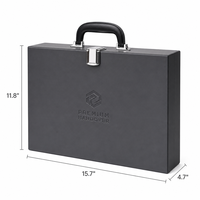 Boîte de livraison en cuir de luxe personnalisée Aoying, en PU écologique, multifonctionnelle, pour homme, avec serrure à code, noire, emballage cadeau