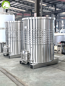 Cuve de fermentation à ouverture supérieure pour vin rouge de 2500 L, en acier inoxydable, avec chemise de refroidissement et poche pour chariot élévateur - Product Image 4