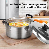 Ensemble de casseroles profondes en acier inoxydable de style américain 16-24 cm 18-26 cm, batterie de cuisine avec couvercles pour la maison, les restaurants et les hôtels