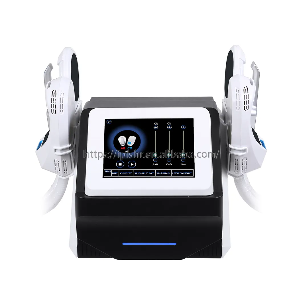 EMS RF mesin pelangsing portabel, alat alat kecantikan otot dengan 2 buah tangan 4 pegangan layar 10.4 inci