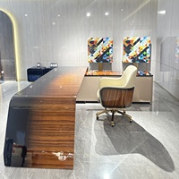 Bureau exécutif haut de gamme en bois massif laqué Design moderne lumière italienne villa de luxe manoir bureau d'étude haut de gamme