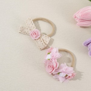 Diadema de Flores Rosa Bebé en <span class=keywords><strong>3</strong></span> Colores, Accesorios para el Cabello de Niña, Diadema de Nailon con Flores, Diadema para Bebé - Product Image 6