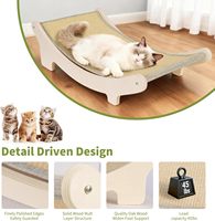 Lit pour chat en bois chaud JUNJI, griffoir en sisal
