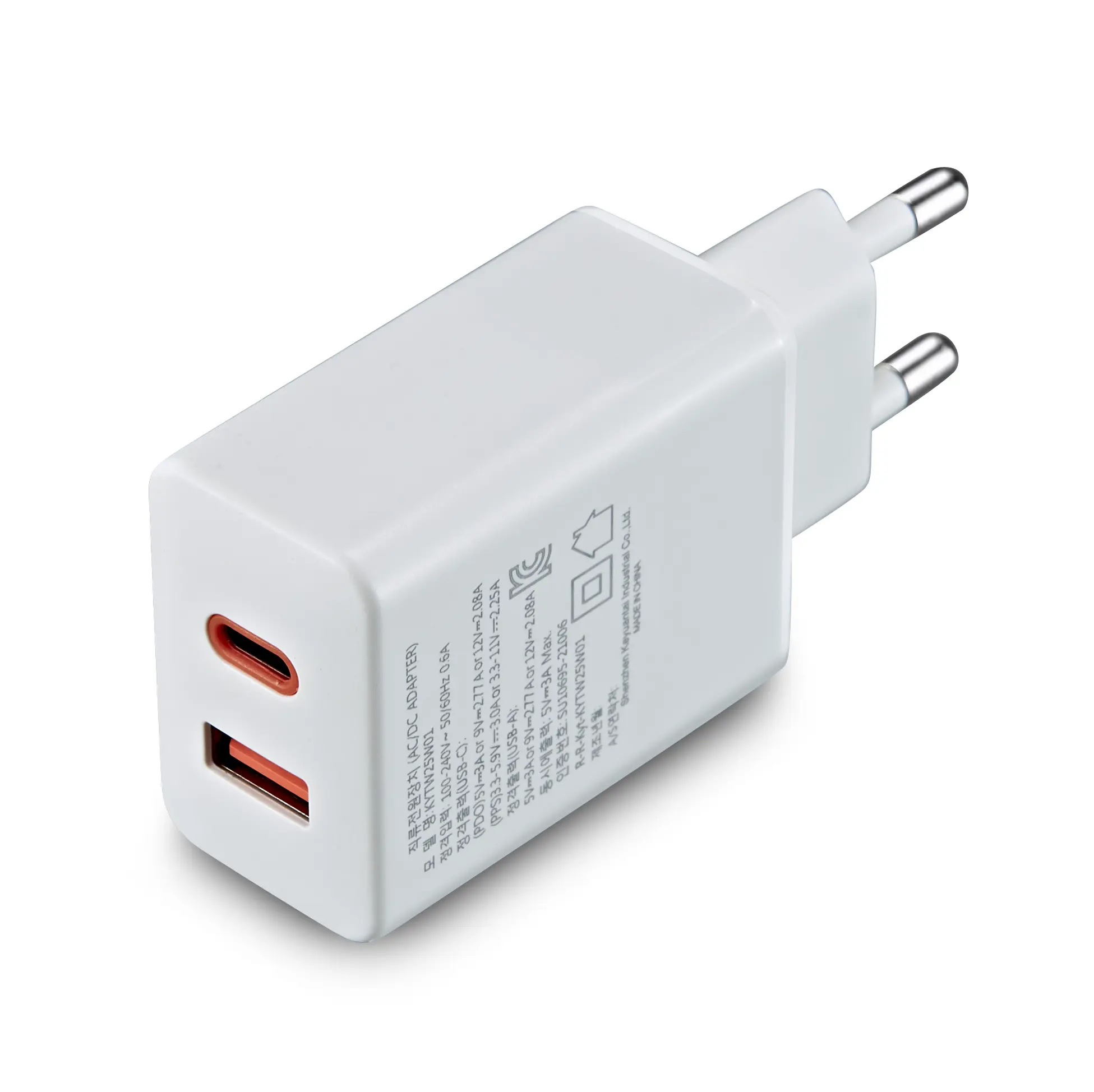 2021 new 25w usb-c pd travel adapter 2-ports usb mobile phone tablets PPS fast type C charger