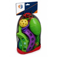 Ensemble de jouets de plage en plastique pour enfants, idéal pour le jardin et le bord de mer, avec sac en filet, jouets de bac à sable en gros, logo personnalisé, vente en gros OEM